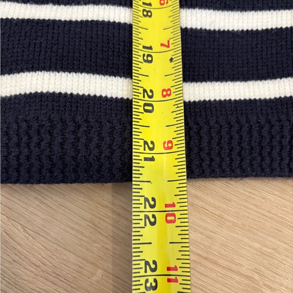 Navy and White Striped Women's Sweater - Picture 8 of 8